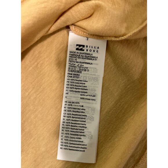 Billabong Graphic Long Sleeve Crop Top Shirt Women’s M Yellow Boho Retro 1973 Pa - Picture 6 of 9